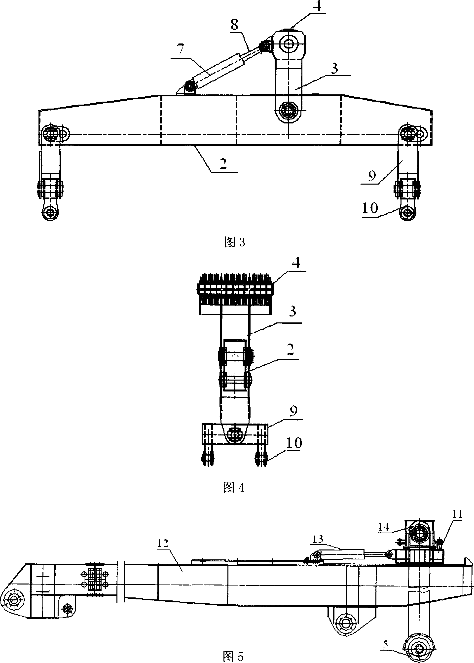 Crane with heavy frame beam