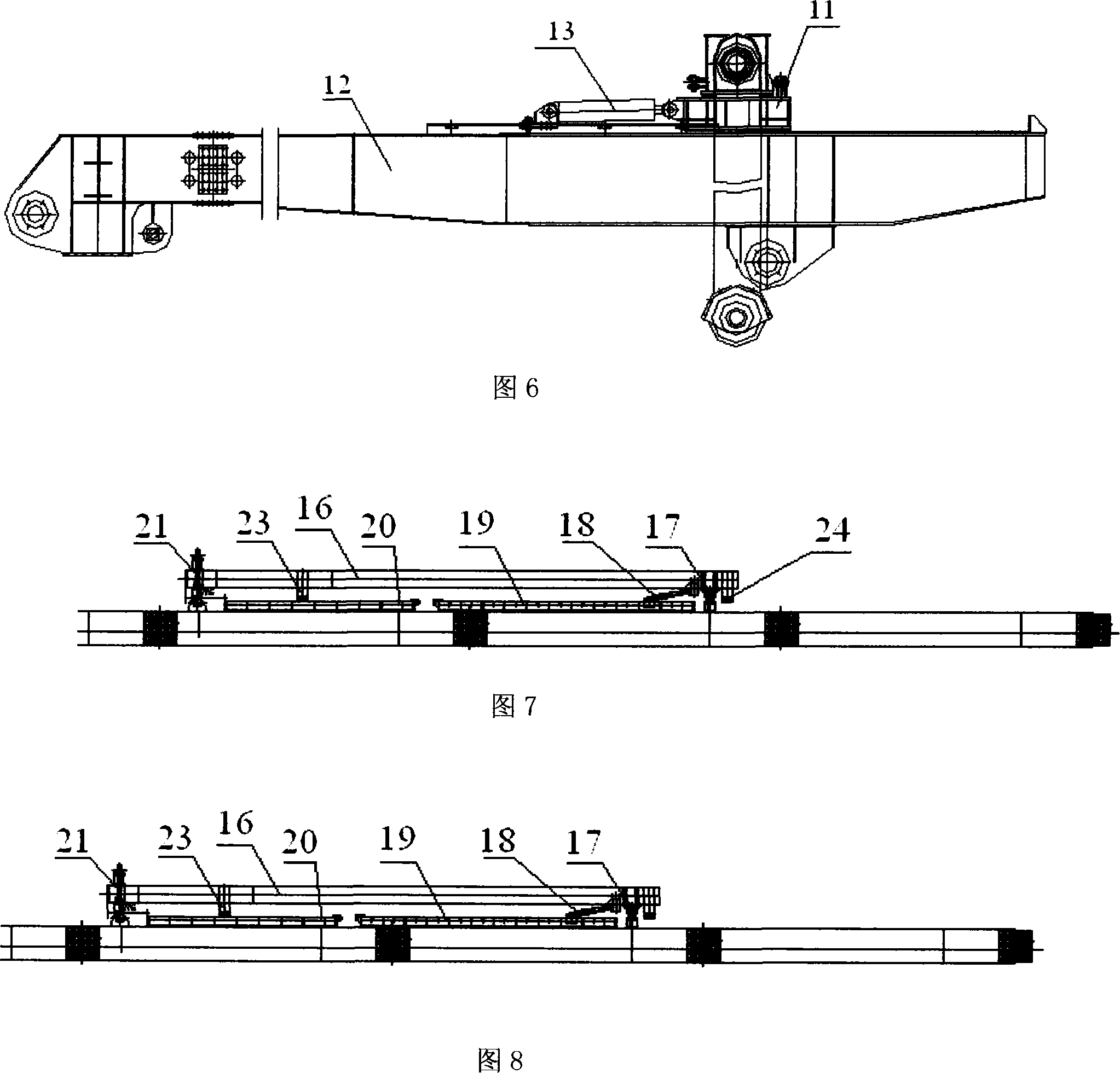 Crane with heavy frame beam