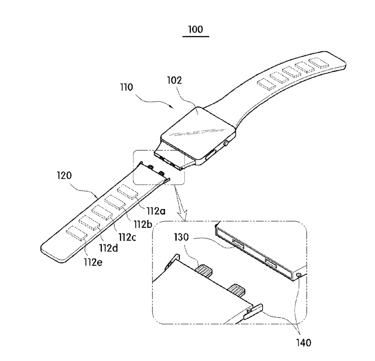 Wearable smart device having flexible semiconductor package mounted on a band