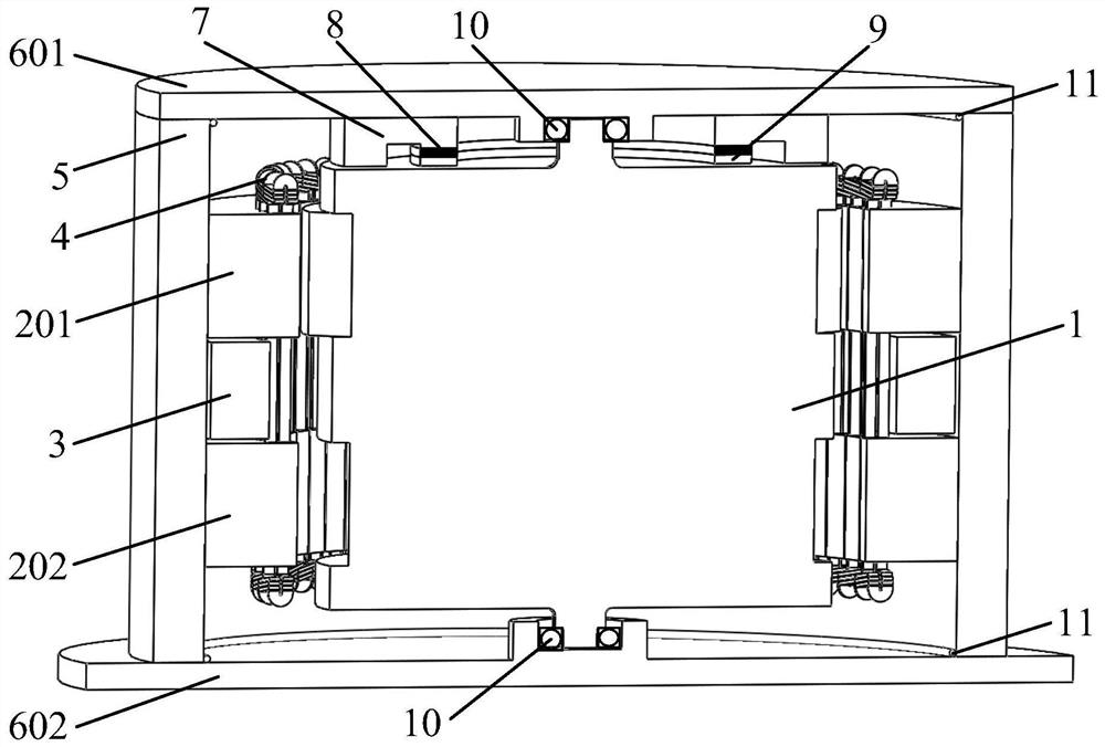 A stator electric excitation flywheel energy storage motor