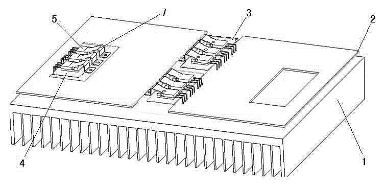 Pressing and fixing assembly used for packaging transistors