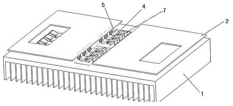 Pressing and fixing assembly used for packaging transistors