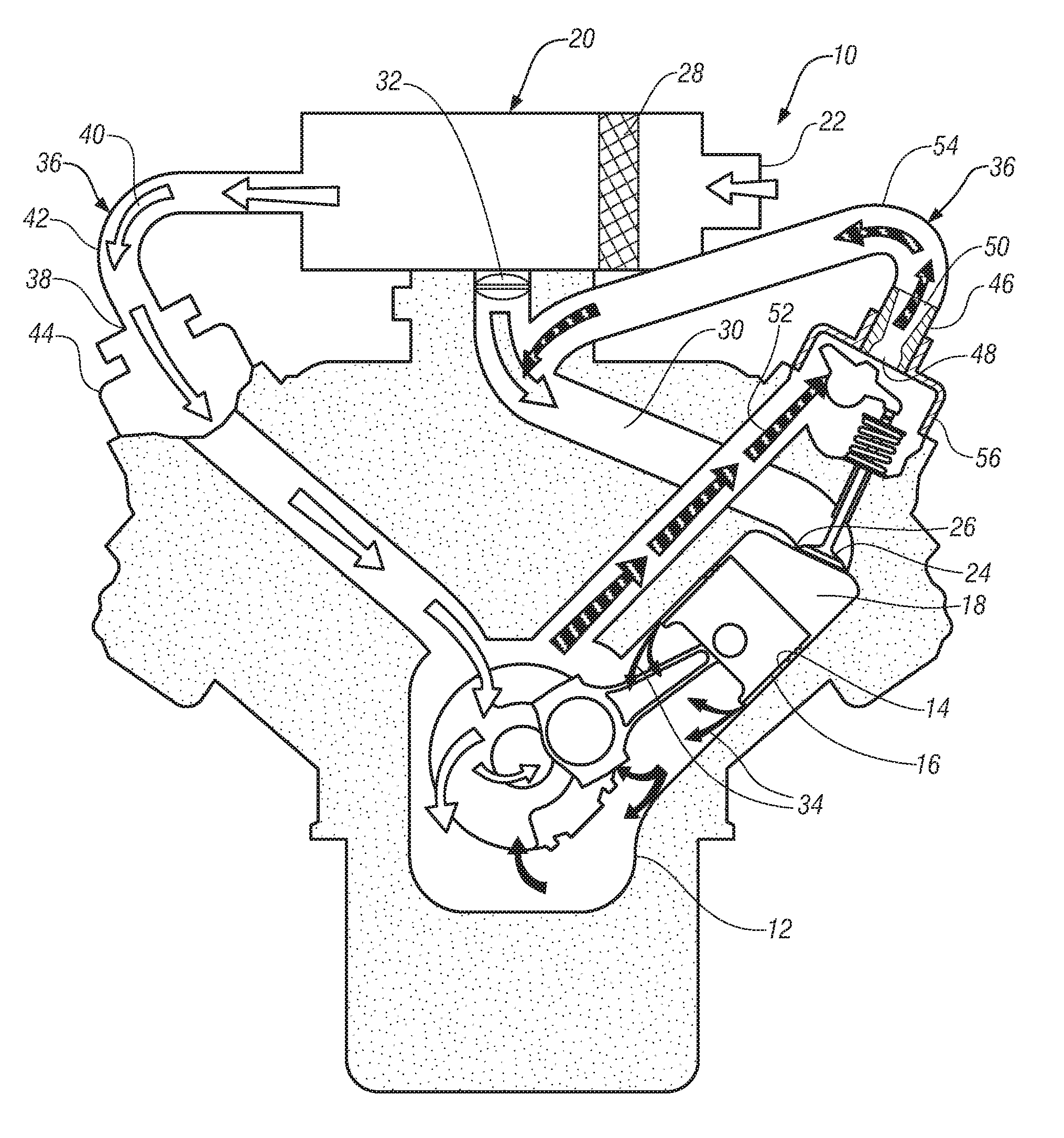 Engine PCV system with venturi nozzle for flow regulation