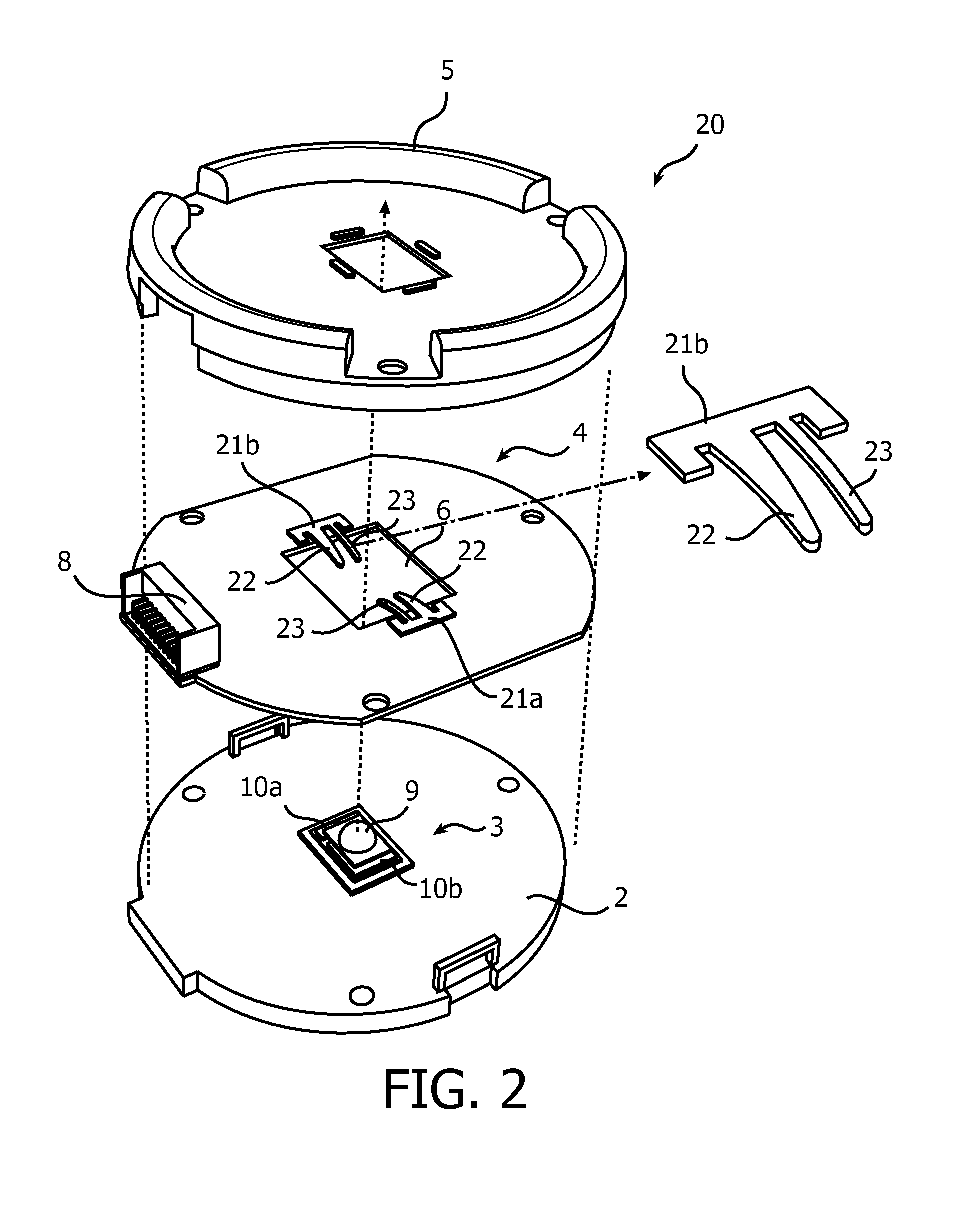 Light emitting device with spring-loaded LED-holder