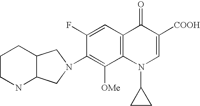 Method of treating ophthalmic infections with moxifloxacin compositions