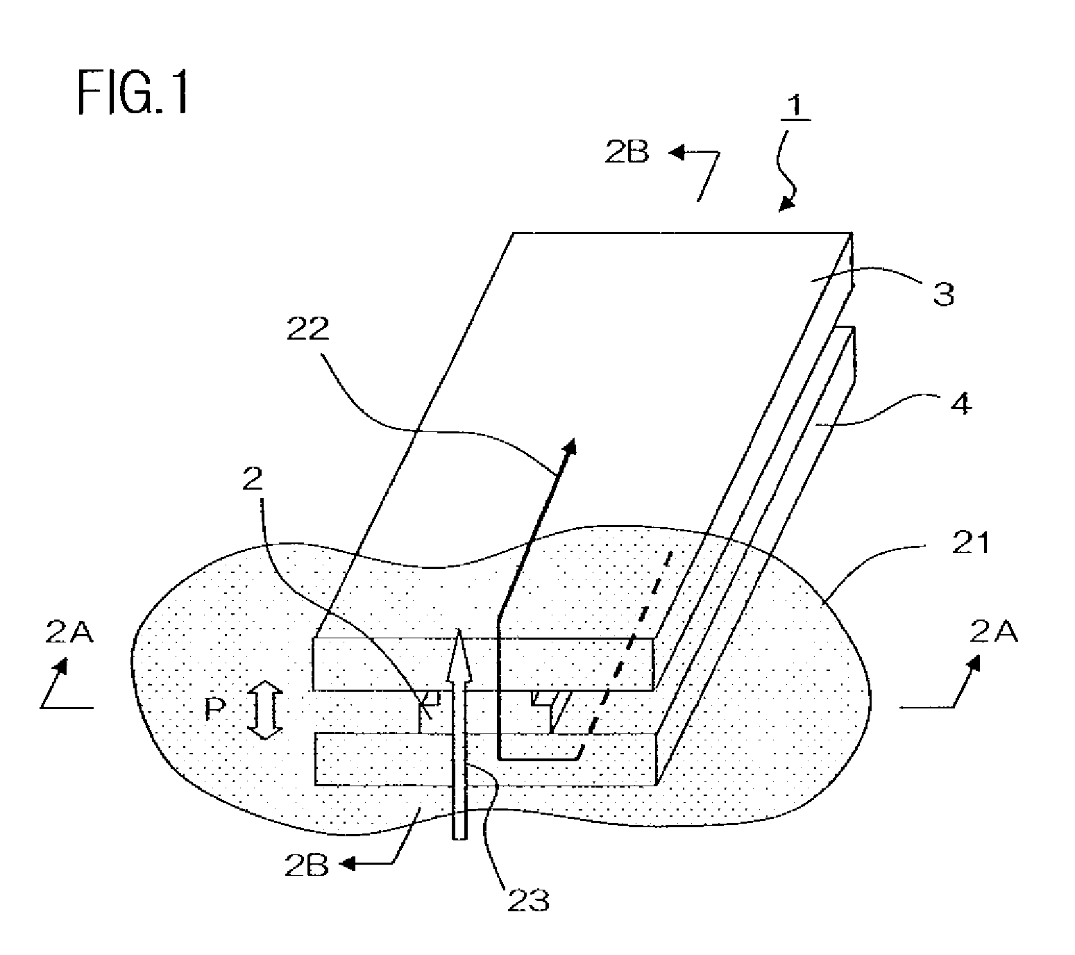 Magnetic field detecting element including tri-layer stack with stepped portion