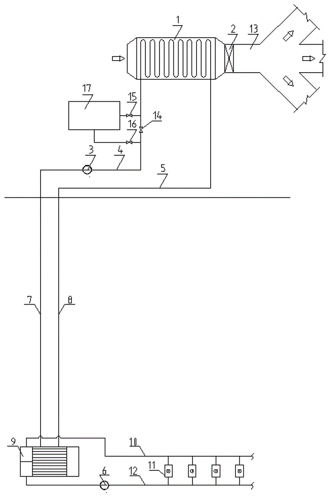 Mining winter cooling and mine heat utilization system