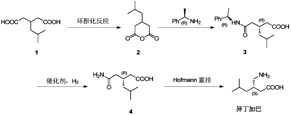 Asymmetrical synthesis method of lyrica