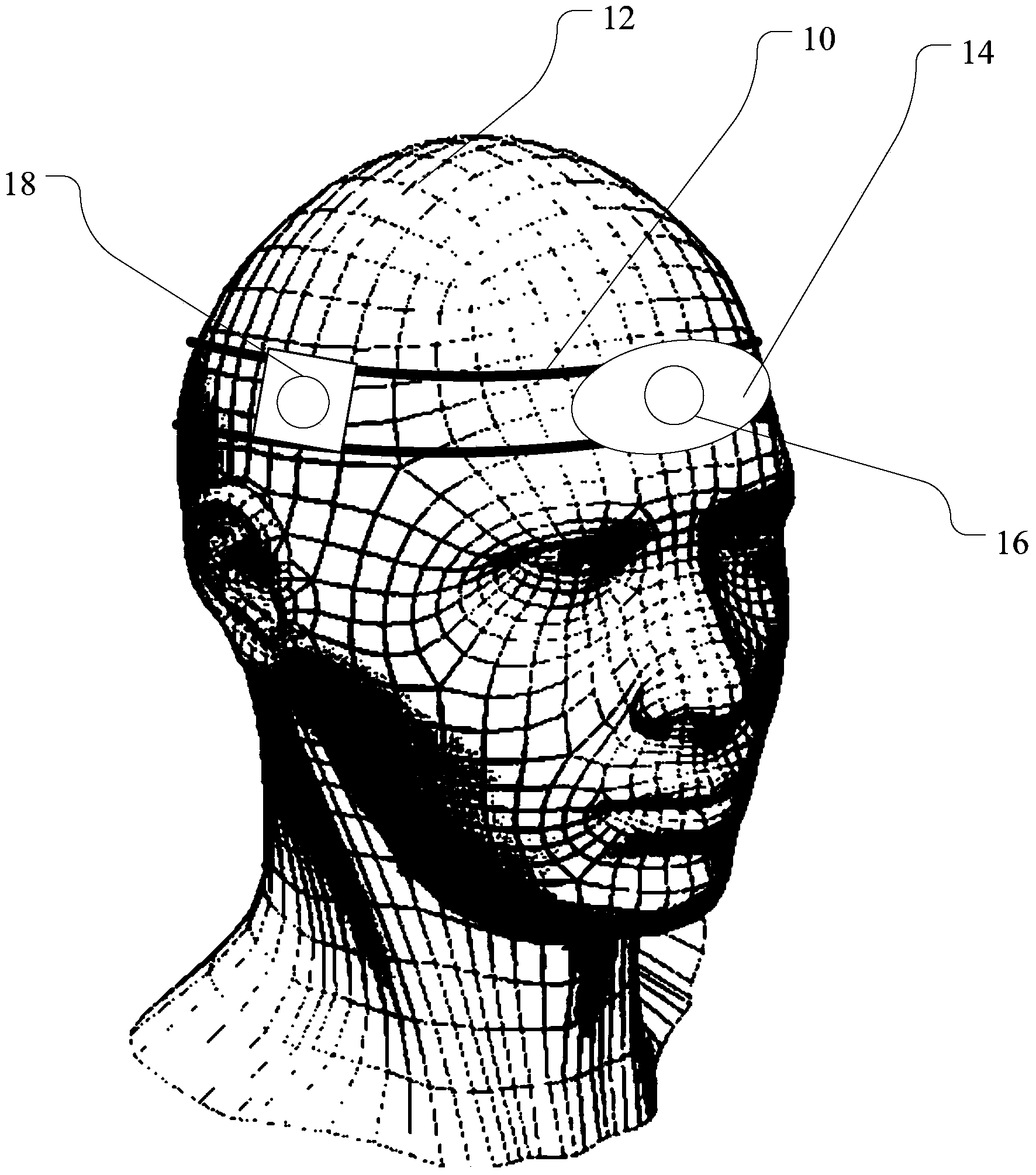 Head-wearing type video shooting and recording device and system of head-wearing type video taking device