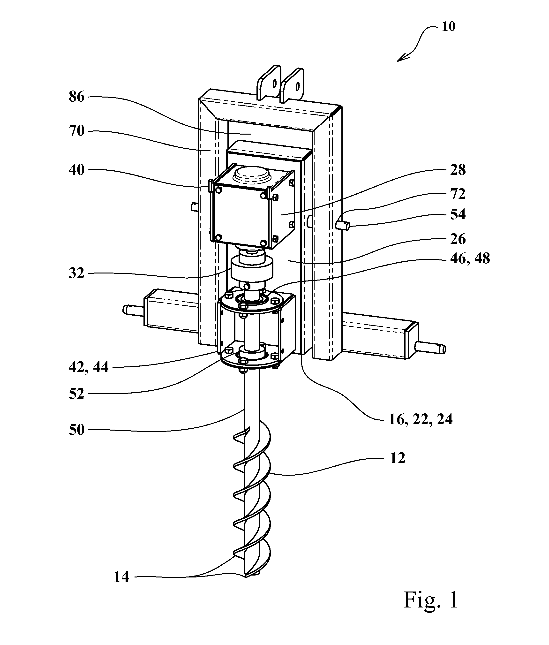 Horizontal auger garden tilling apparatus and method of use