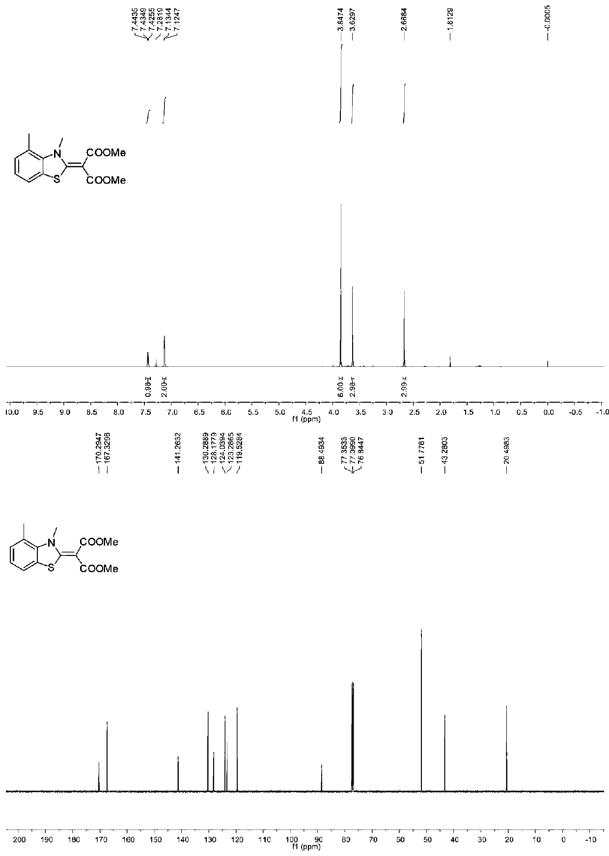 2-substituted methylene dihydrobenzo[d]thiazole derivative and synthesis method and application thereof