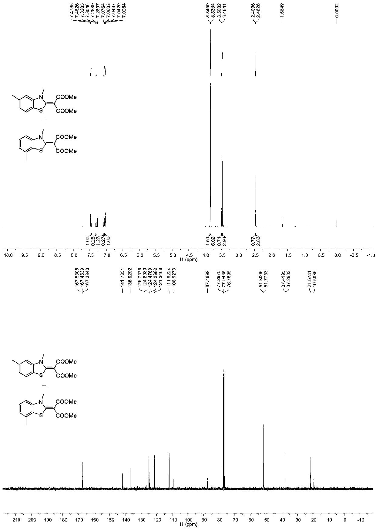 2-substituted methylene dihydrobenzo[d]thiazole derivative and synthesis method and application thereof