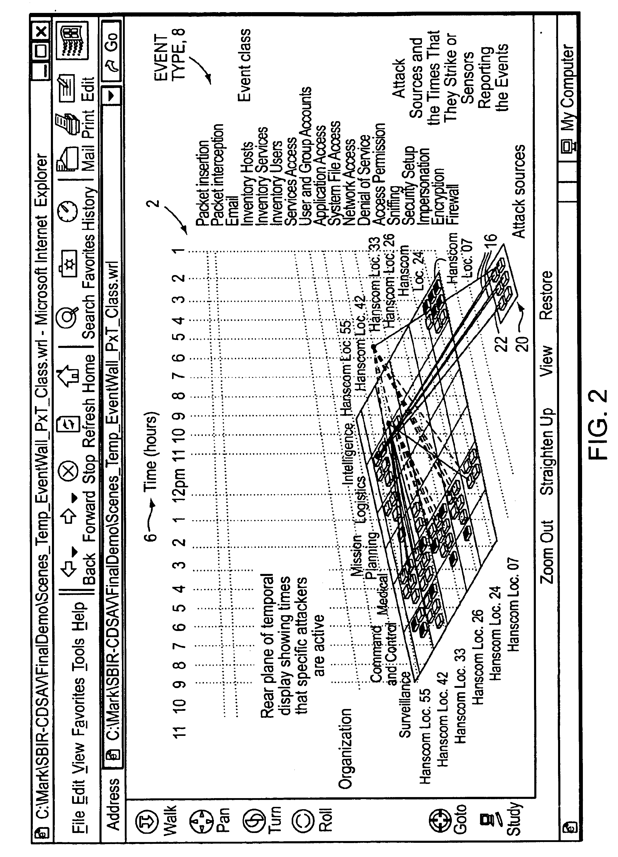 Visualizing security incidents in a computer network