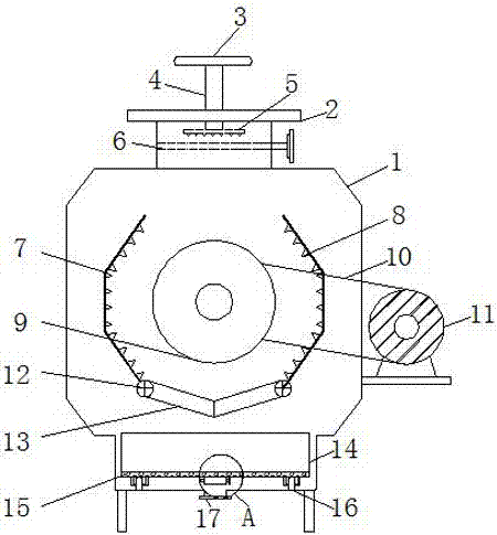 Plastic waste crushing device