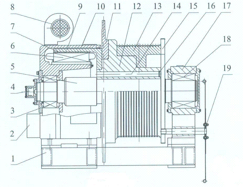 Ultra-high-speed heavy-loading outer-rotor permanent magnet synchronous traction machine