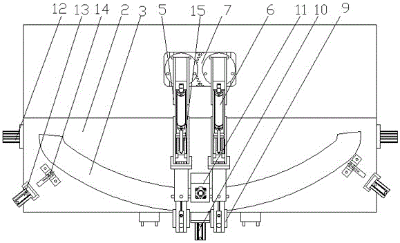 Automotive glass clamping strip bending device and forming method thereof