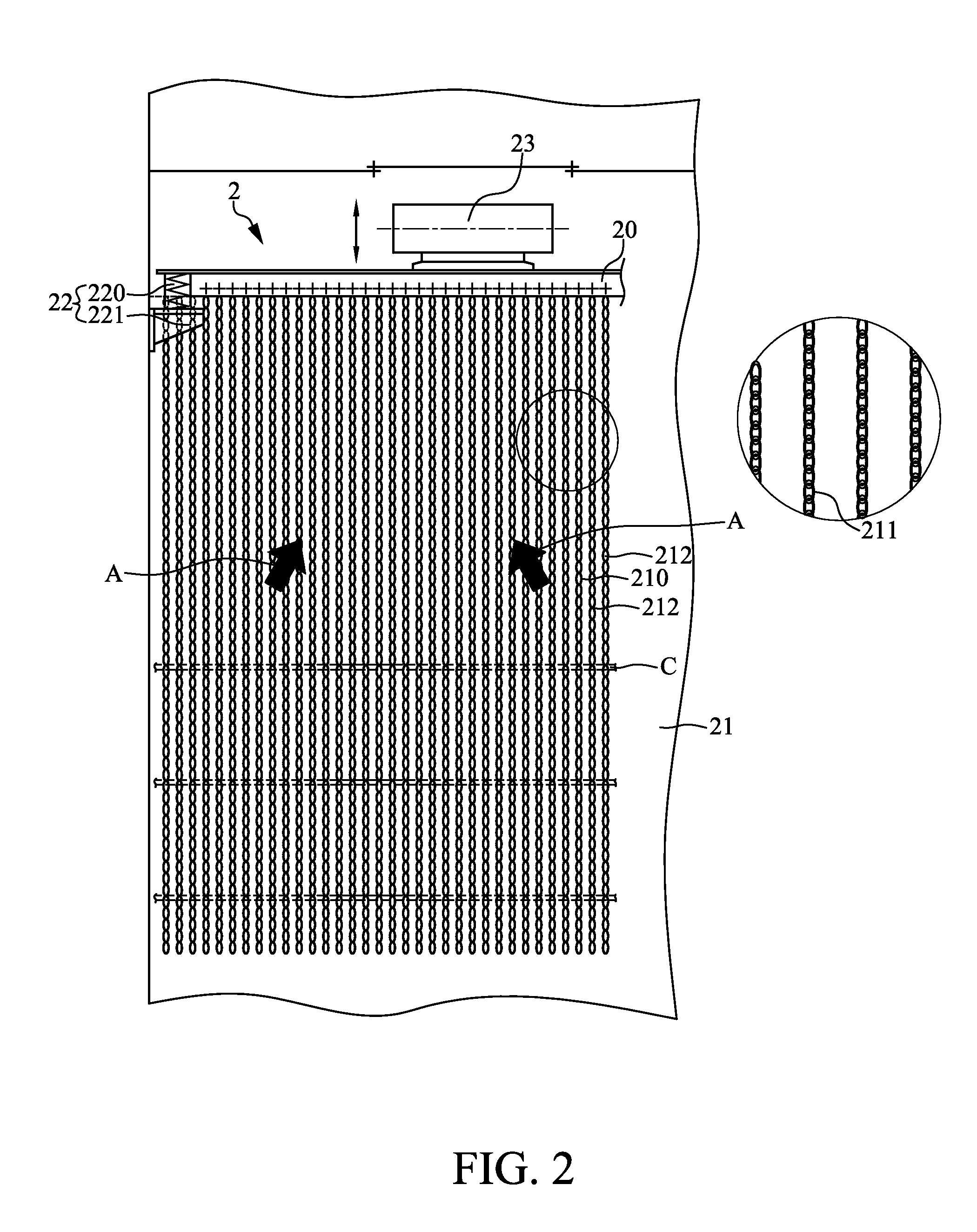 Gas distributor for granular moving-bed filter