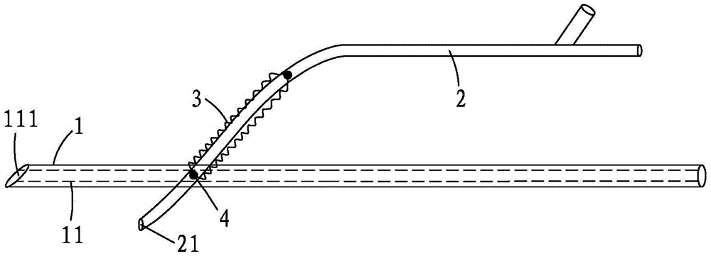 Interventional therapy device and method realizing steering and positioning fenestration through laser catheter