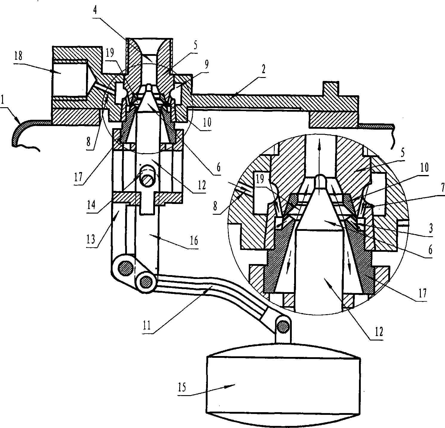 Montejus equipped with injector