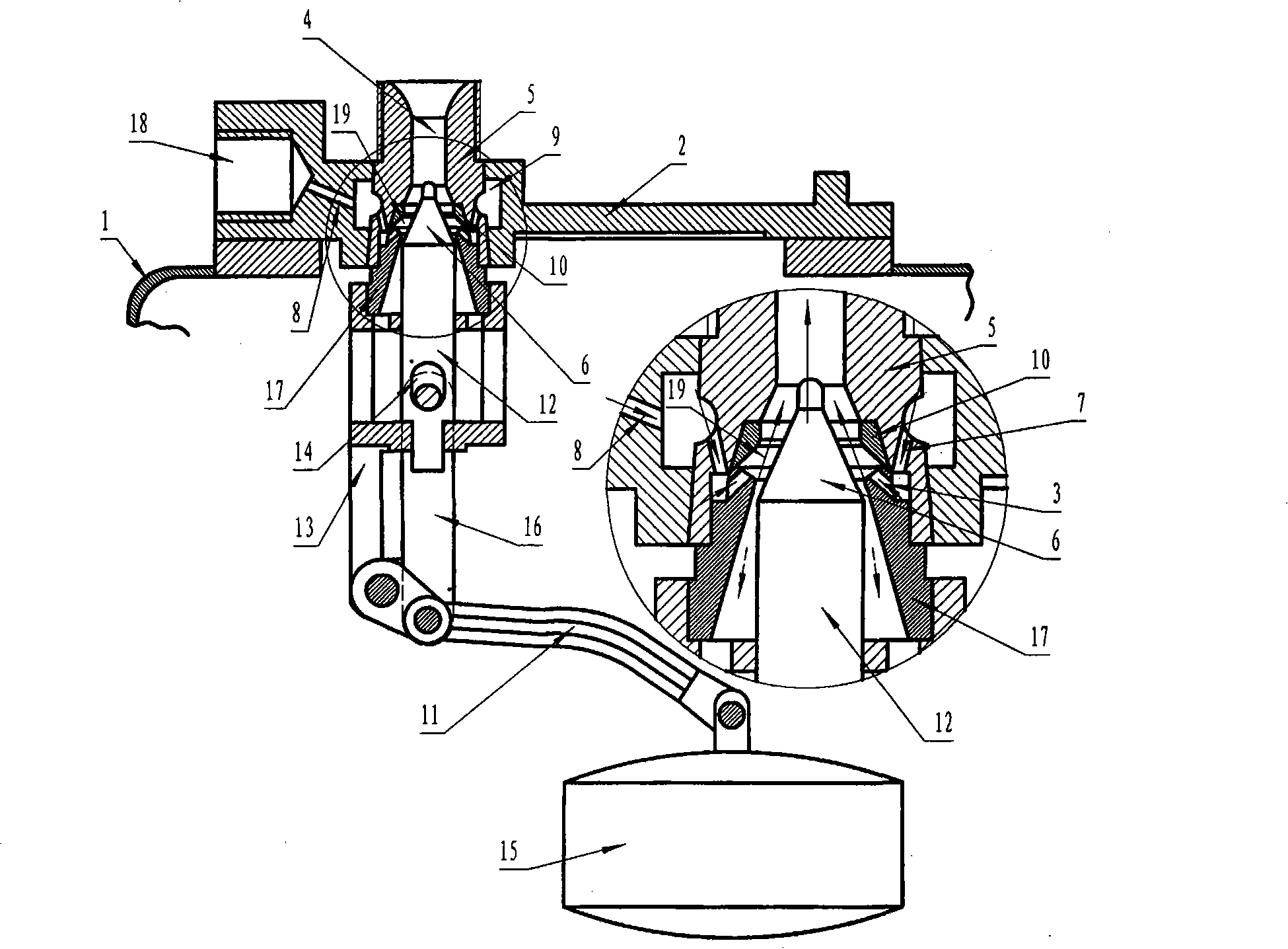 Montejus equipped with injector