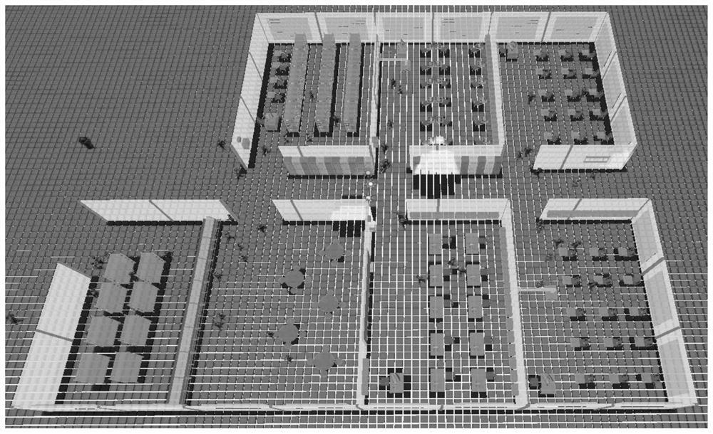 Virtual classroom fire evacuation drilling method based on Unity 3D