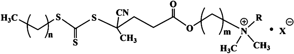 Quaternary ammonium salt water-soluble trithiocarbonate RAFT (reversible addition-fragmentation chain transfer polymerization) reagent and preparation method thereof