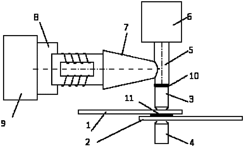 Ultrasonic composite electric resistance welding method for TC4 and 718 steel