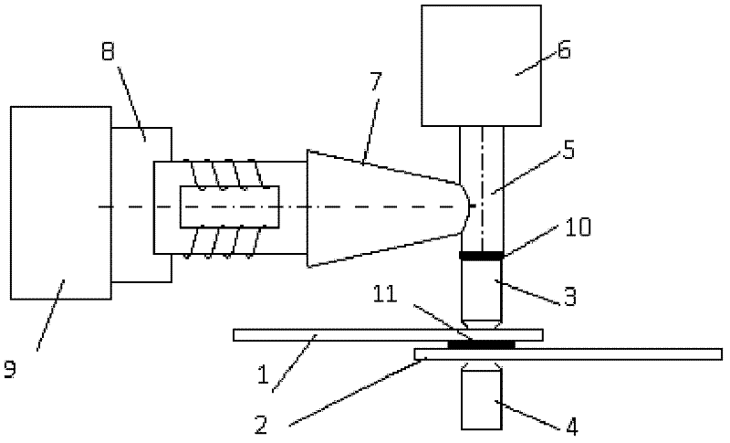 Ultrasonic composite electric resistance welding method for TC4 and 718 steel