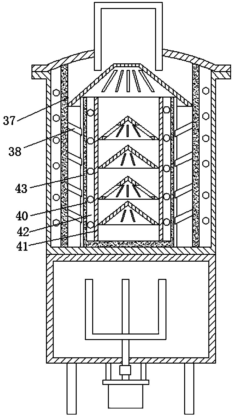 Distillation and condensation device for strong acid and strong alkali