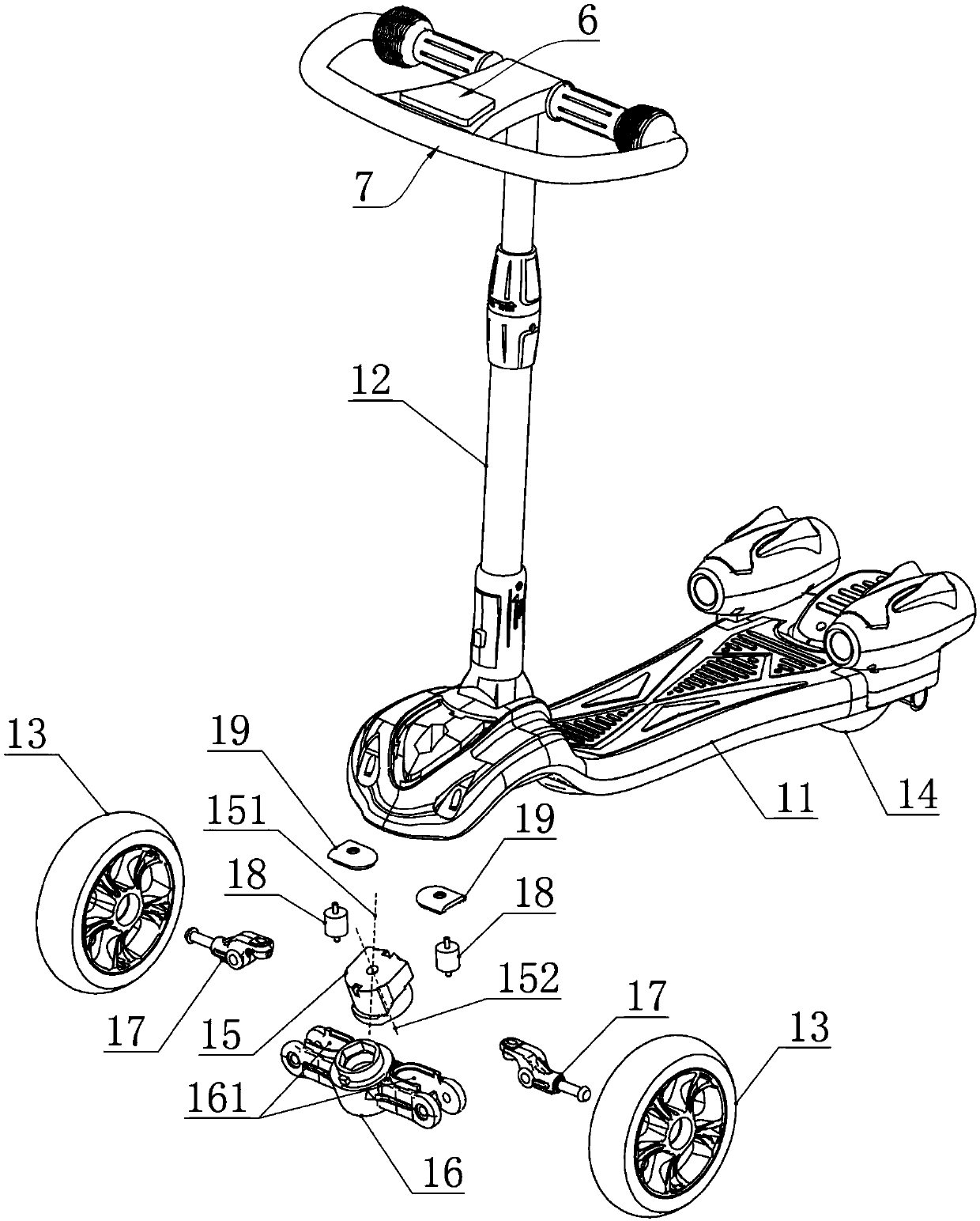 Detachable go-kart like kid scooter