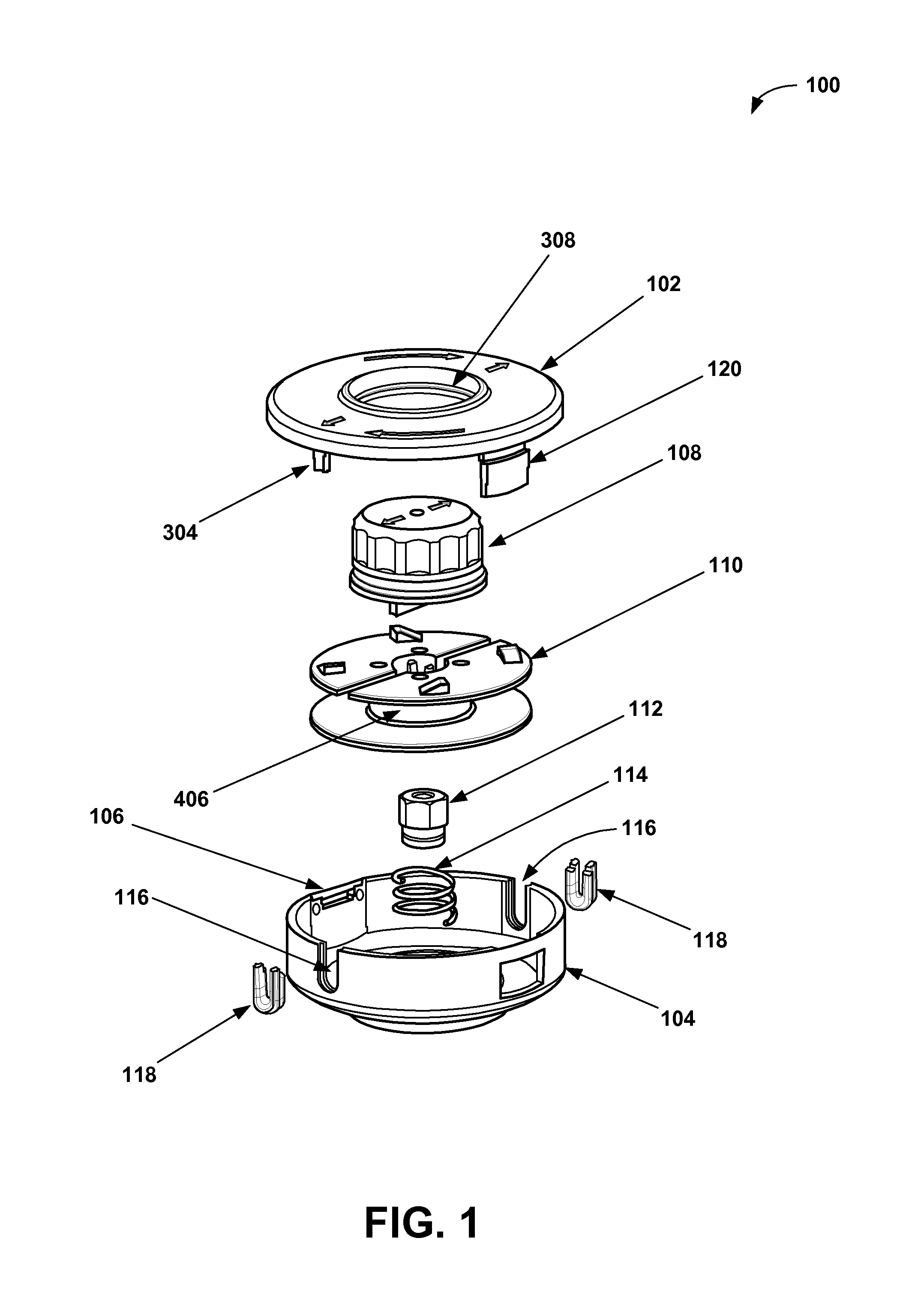 Trimmer head having a hinged housing for use in flexible line rotary trimmers systems