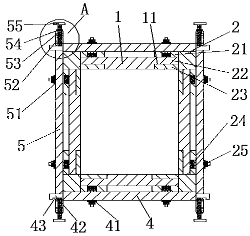 Casting frame fixed formwork structure for civil engineering construction