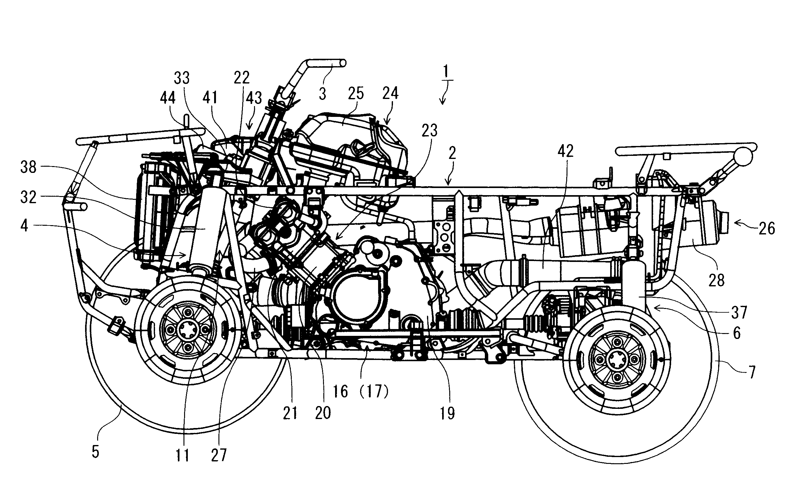 Straddle type vehicle with electric power steering apparatus