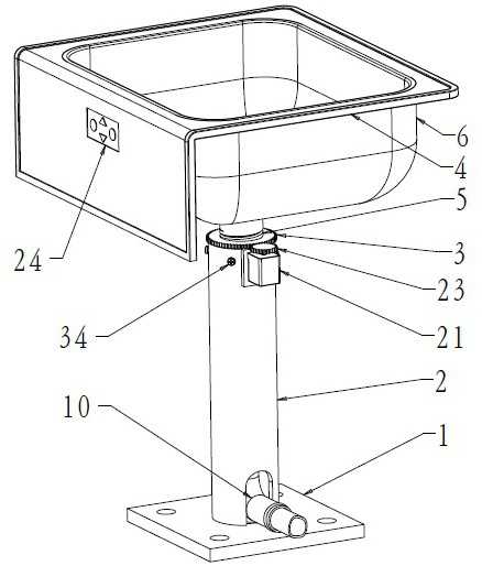 Liftable dish washing plate