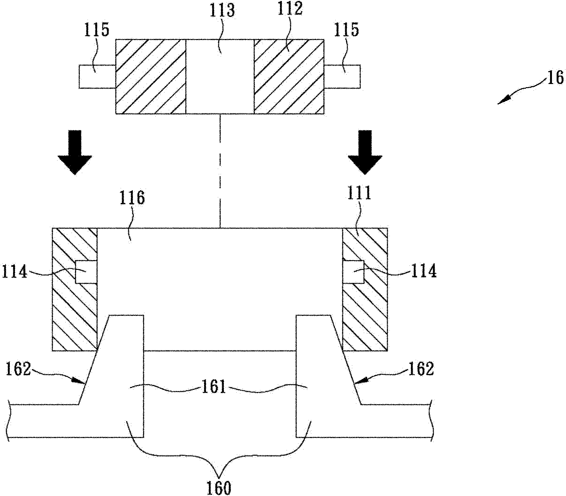 Pushing and clamping type assembling cabinet for pin joint structures of press keys