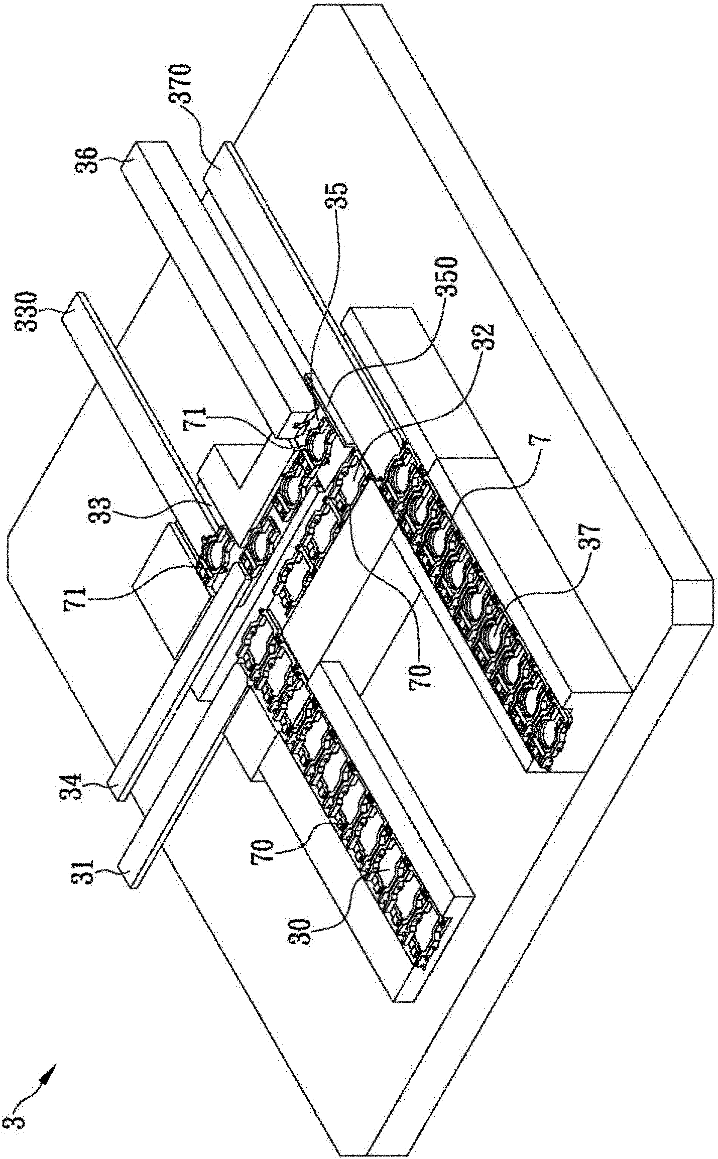 Pushing and clamping type assembling cabinet for pin joint structures of press keys