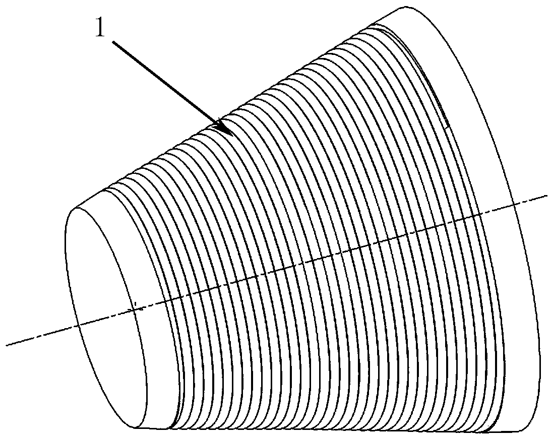 Spiral tapered roll type equal-roll-spacing rolling method of large-size ultrafine aluminum alloy crystal bar