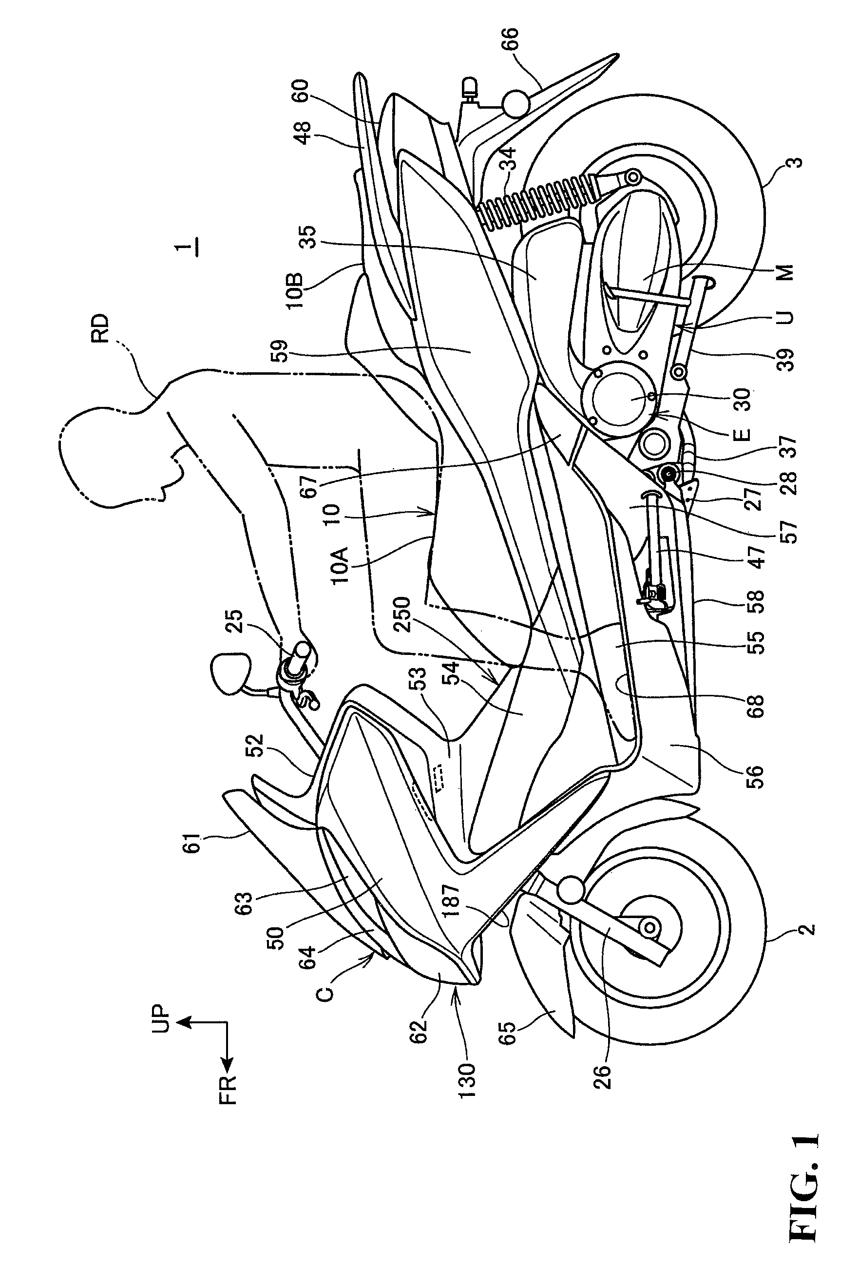 Routing structure for saddle type vehicle