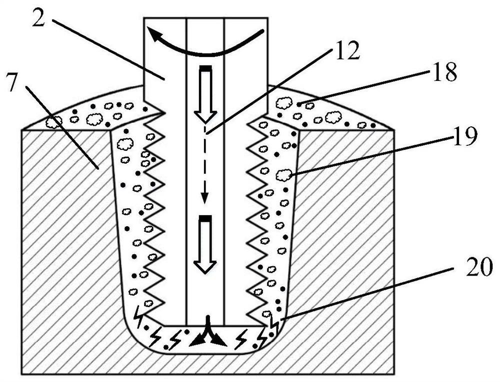 Method for making holes through electric spark-electrolysis combination via matching of thread pipe electrode with inner and outer liquid flushing