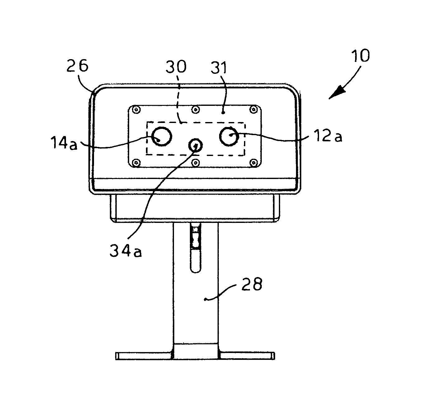 Device for measuring the speed of products in movement, in particular metal rolled products in a rolling line, and relative method