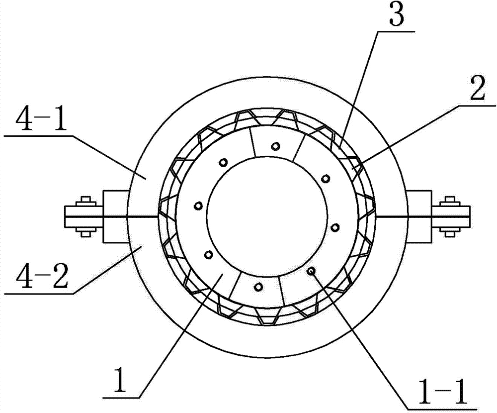 Assembling mold for all-composite corrugated sandwich cylindrical shells