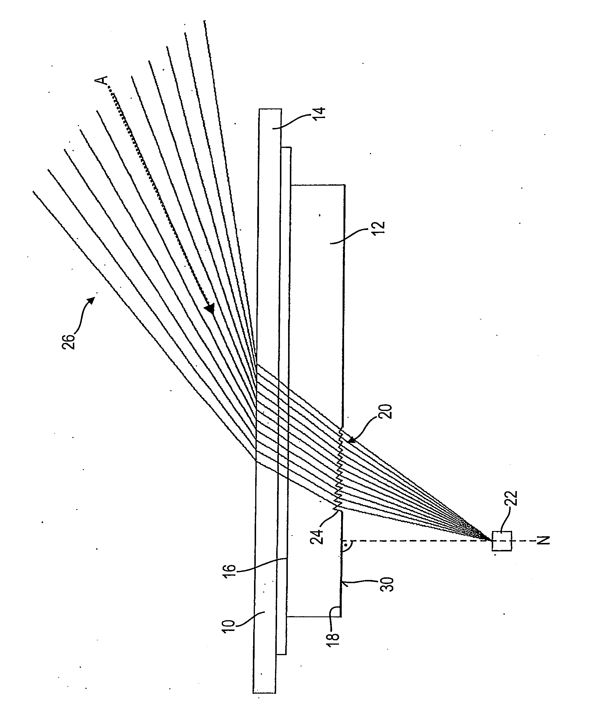 Optical sensing device for detecting ambient light in motor vehicles