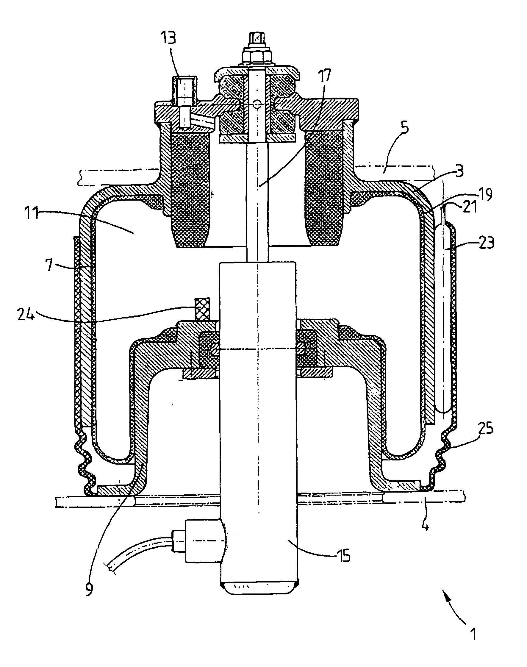 Gas spring with a protective sleeve for a rolling bellows