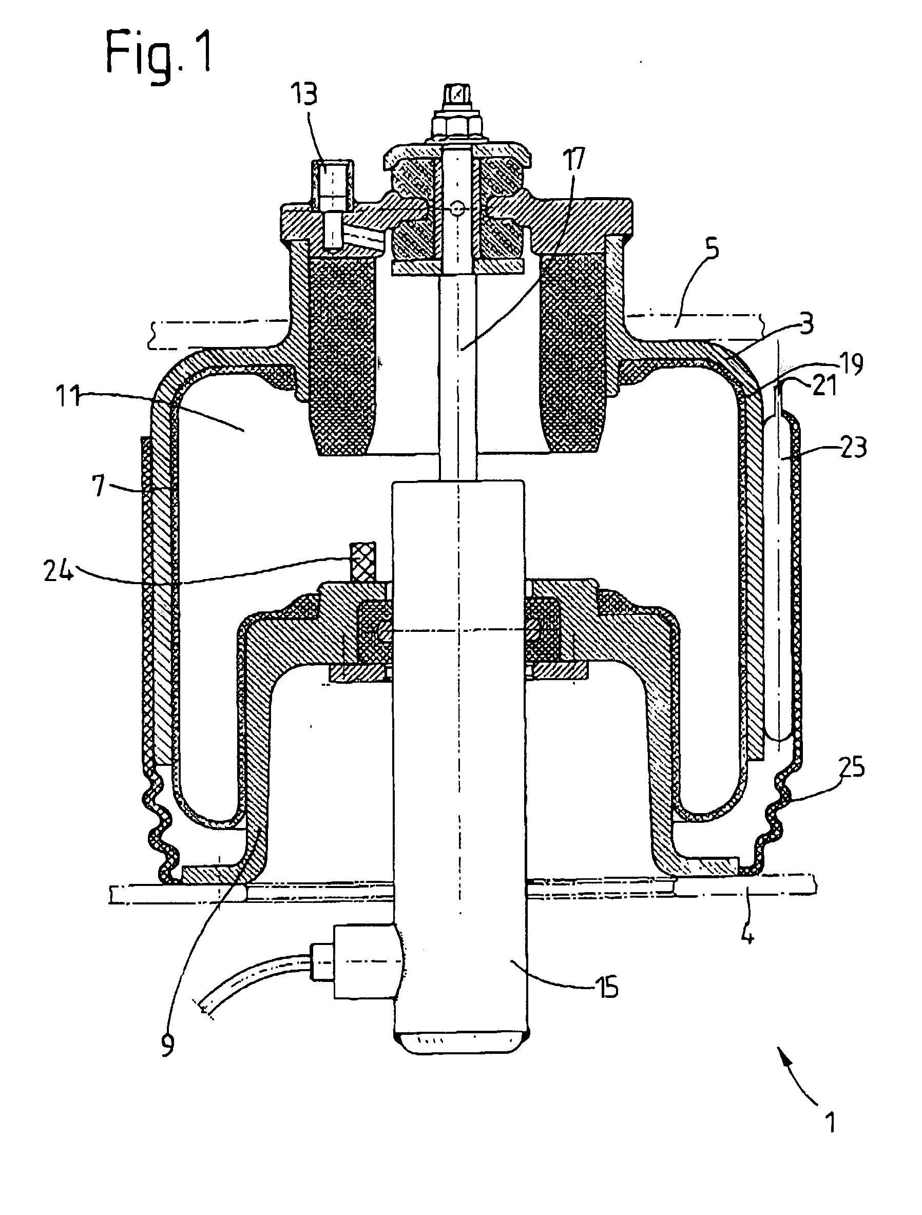 Gas spring with a protective sleeve for a rolling bellows