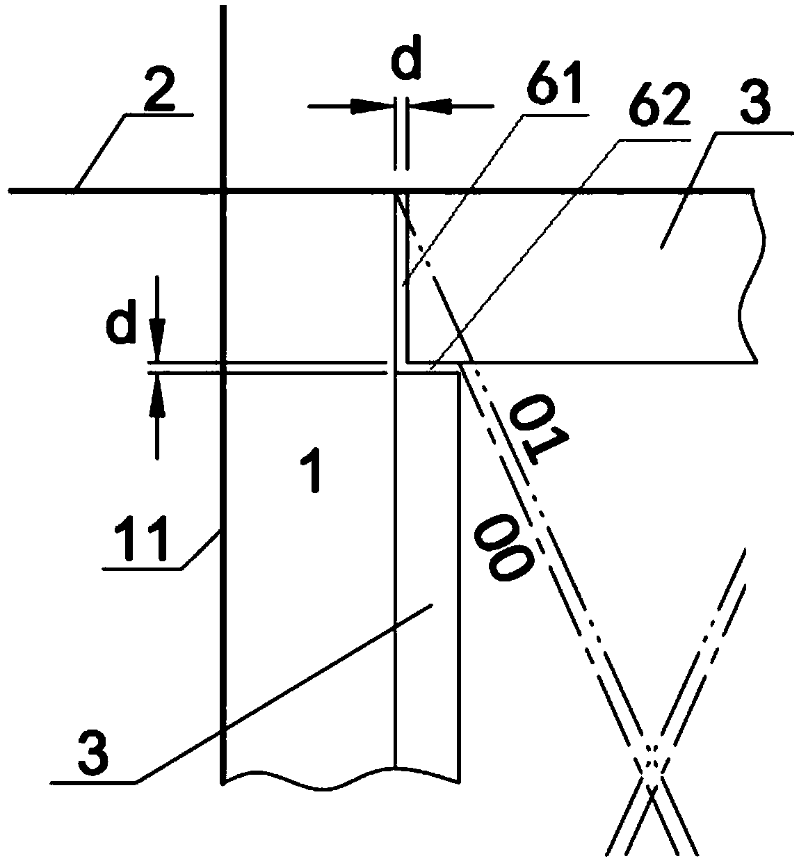 Method for preventing and stopping crack of open right angle corner of ship metal structure trunk bulkhead