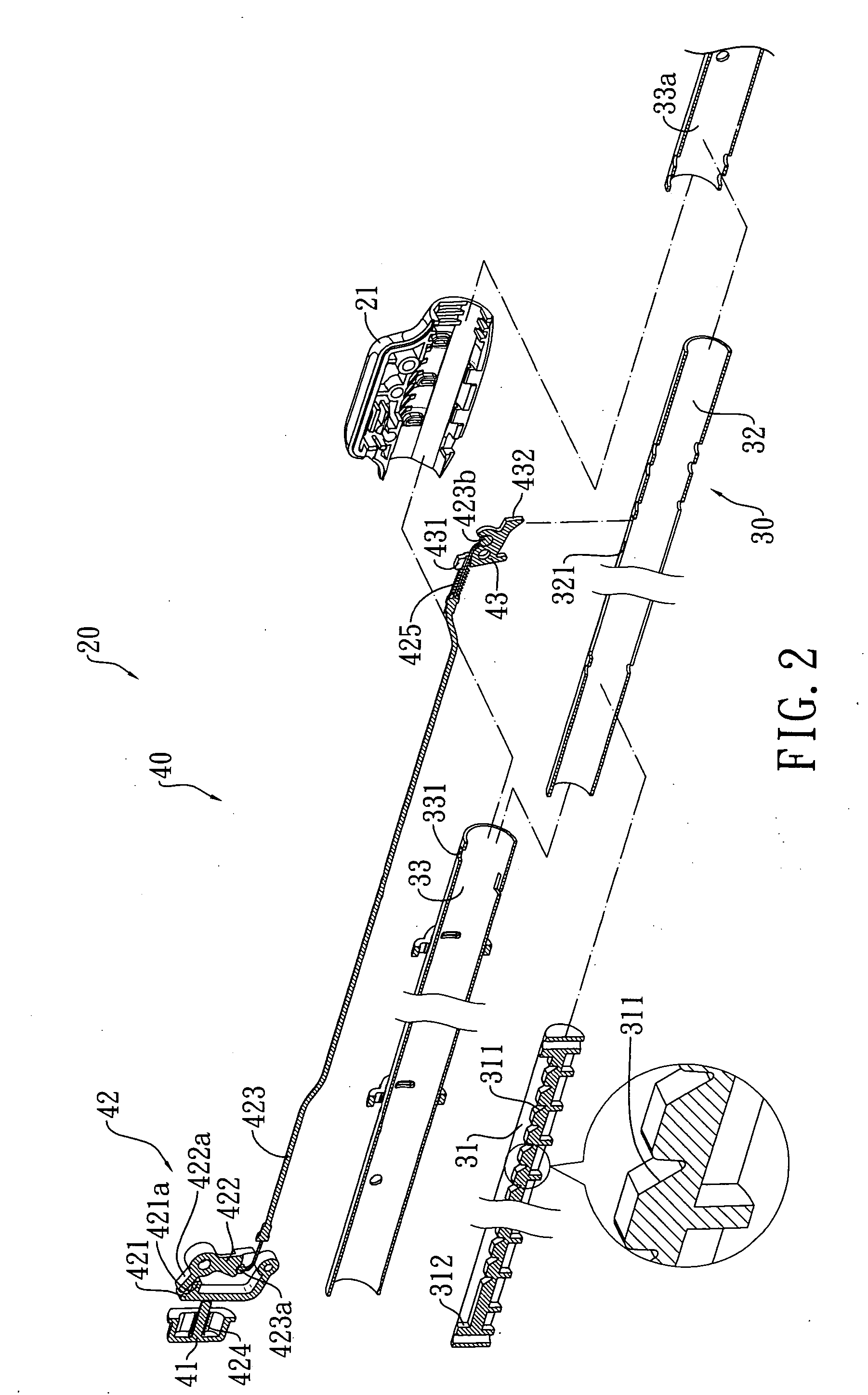 Door grating extension/contraction structure