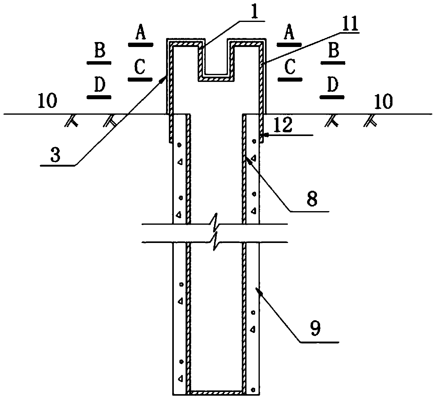 Paired wellhead device of infiltration recharge well