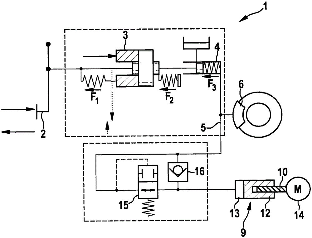 Compensation device for a brake system and brake system with such a compensation device