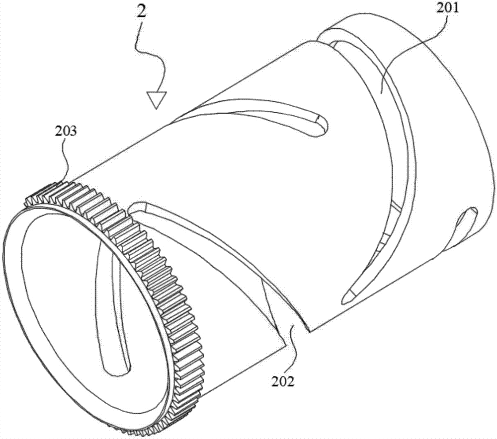 High-precision continuous zoom lens based on double curved grooves