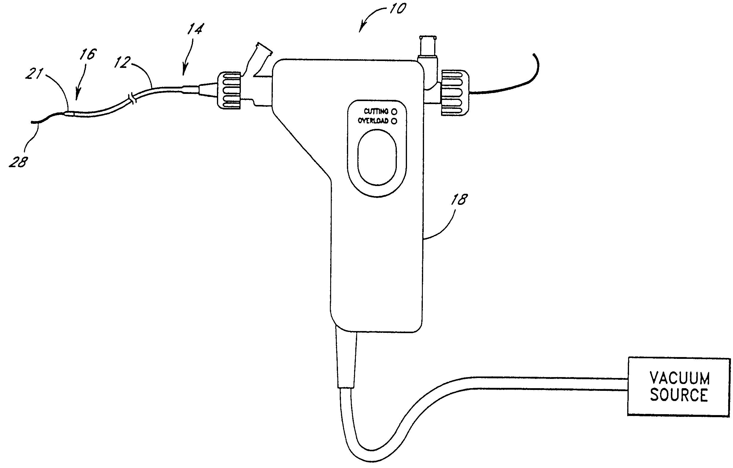 Rotational atherectomy system with stationary cutting elements